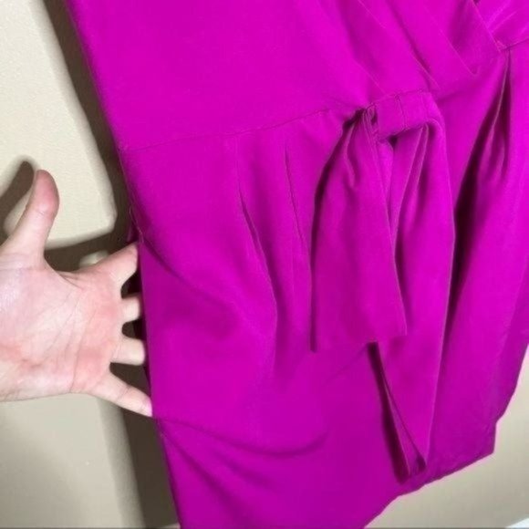 Anthropologie Jill Stuart Dress Size 12 Silk Blend Bow Sleeeveless Pink - Picture 7 of 8